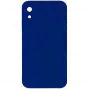 Silicone Case Square Full Camera Protective (AA) NOLOGO для Apple iPhone XR (6.1") Синий / Deep navy