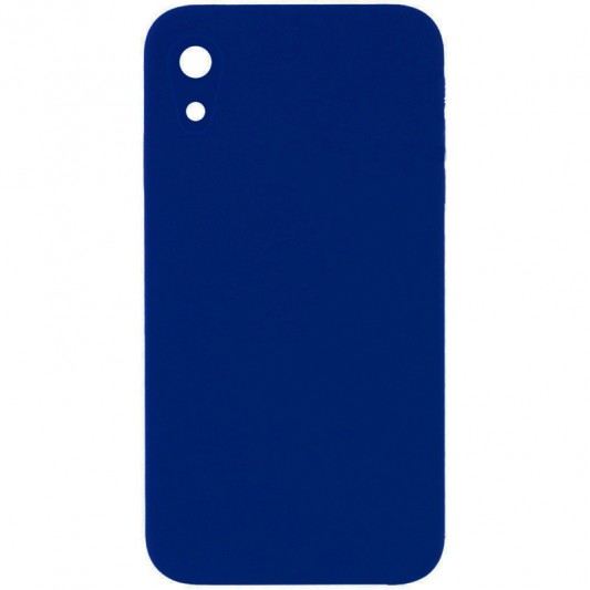 Silicone Case Square Full Camera Protective (AA) NOLOGO для Apple iPhone XR (6.1") Синий / Deep navy