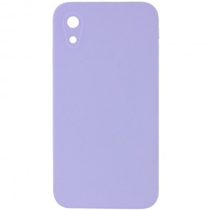 Чохол Silicone Case Square Full Camera Protective (AA) NOLOGO для Apple iPhone XR (6.1") Бузковий / Dasheen