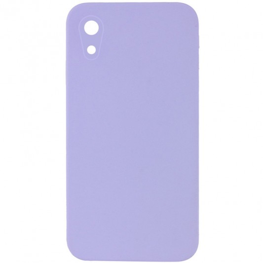 Silicone Case Square Full Camera Protective (AA) NOLOGO для Apple iPhone XR (6.1") Бузковий / Dasheen