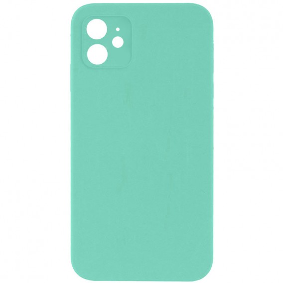Silicone Case Square Full Camera Protective (AA) NOLOGO для Apple iPhone 11 (6.1") Бірюзовий / Turquoise