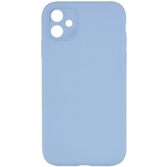 Silicone Case Square Full Camera Protective (AA) NOLOGO для Apple iPhone 11 (6.1") Голубой / Lilac Blue