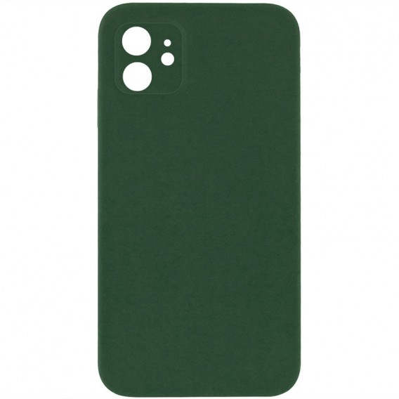 Silicone Case Square Full Camera Protective (AA) NOLOGO для Apple iPhone 11 (6.1") Зелений / Army green