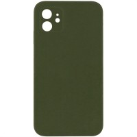 Чохол Silicone Case Square Full Camera Protective (AA) NOLOGO для Apple iPhone 11 (6.1") Зелений / Dark Olive