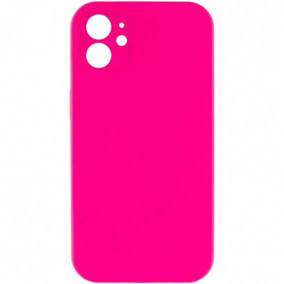Silicone Case Square Full Camera Protective (AA) NOLOGO для Apple iPhone 11 (6.1") Рожевий / Barbie pink