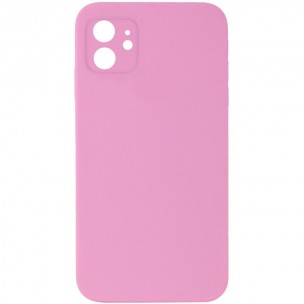Silicone Case Square Full Camera Protective (AA) NOLOGO для Apple iPhone 11 (6.1") Розовый / Light pink