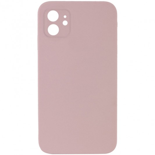 Silicone Case Square Full Camera Protective (AA) NOLOGO для Apple iPhone 11 (6.1") Розовый / Pink Sand