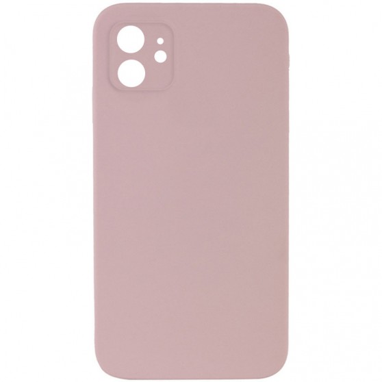 Silicone Case Square Full Camera Protective (AA) NOLOGO для Apple iPhone 11 (6.1") Розовый / Pink Sand