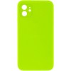Silicone Case Square Full Camera Protective (AA) NOLOGO для Apple iPhone 11 (6.1") Салатовый / Neon green