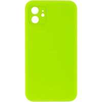 Чохол Silicone Case Square Full Camera Protective (AA) NOLOGO для Apple iPhone 11 (6.1") Салатовий / Neon green