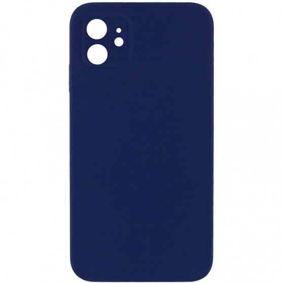 Silicone Case Square Full Camera Protective (AA) NOLOGO для Apple iPhone 11 (6.1") Темно-синий / Midnight blue