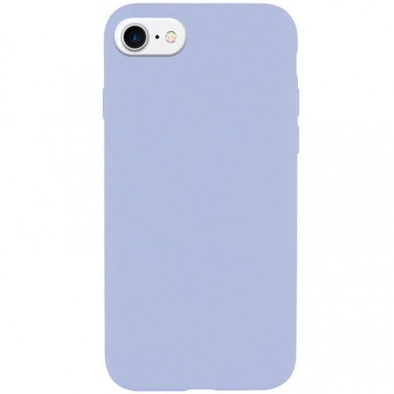 Чехол Silicone Case Full Protective (AA) NO LOGO для Apple iPhone SE (2020) Голубой / Lilac Blue
