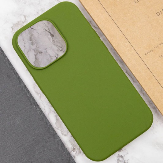 Чохол Silicone Case Full Protective (AA) NO LOGO для Apple iPhone 14 Pro Max (6.7") Зелений / Dark Olive - зображення 2 