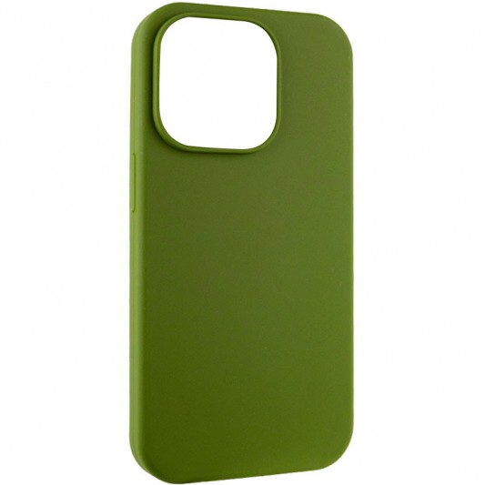 Чохол Silicone Case Full Protective (AA) NO LOGO для Apple iPhone 14 Pro Max (6.7") Зелений / Dark Olive - зображення 5 