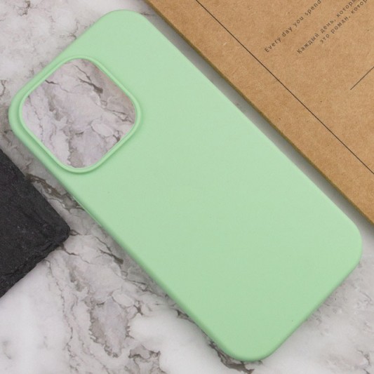 Чехол Silicone Case Full Protective (AA) NO LOGO для Apple iPhone 15 Pro (6.1") Зеленый / Pistachio - изображение 4