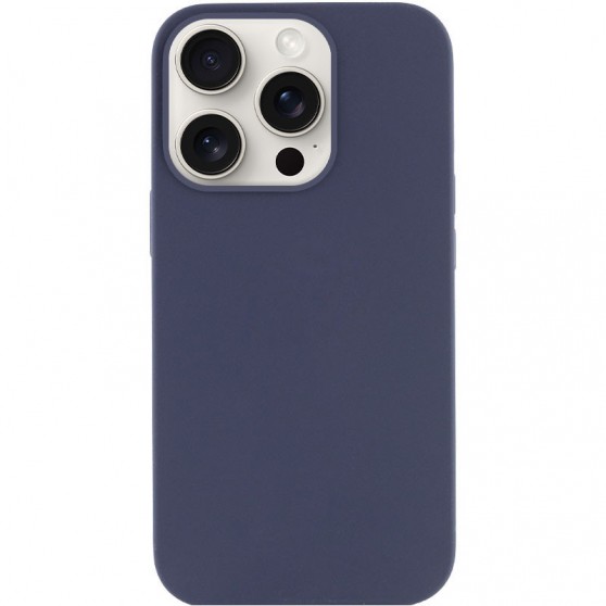 Чохол Silicone Case Full Protective (AA) NO LOGO для Apple iPhone 16 Pro (6.3") Темно-синій / Midnight blue