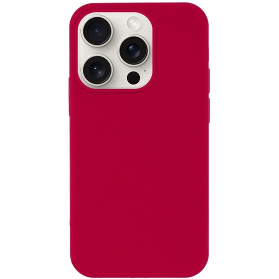 Чехол Silicone Case Full Protective (AA) NO LOGO для Apple iPhone 16 Pro (6.3") Красный / Rose Red