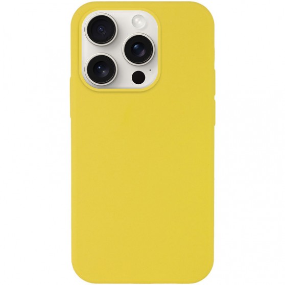 Чехол Silicone Case Full Protective (AA) NO LOGO для Apple iPhone 16 Pro (6.3") Желтый / Yellow