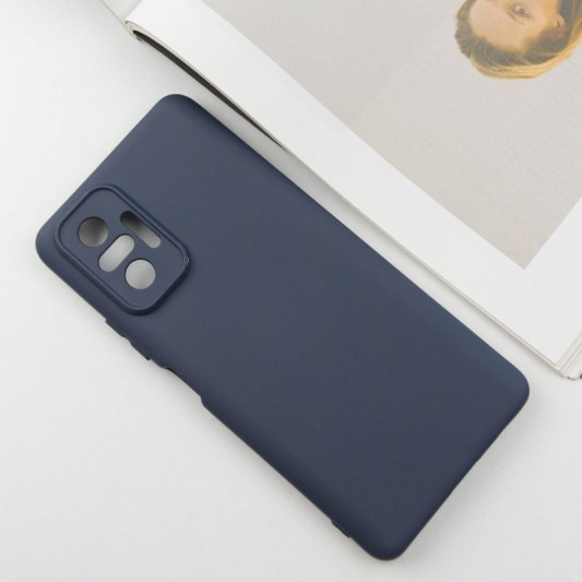Чехол TPU GETMAN Liquid Silk Full Camera для Xiaomi Redmi Note 10 Pro / 10 Pro Max Синий / Midnight Blue - изображение 1