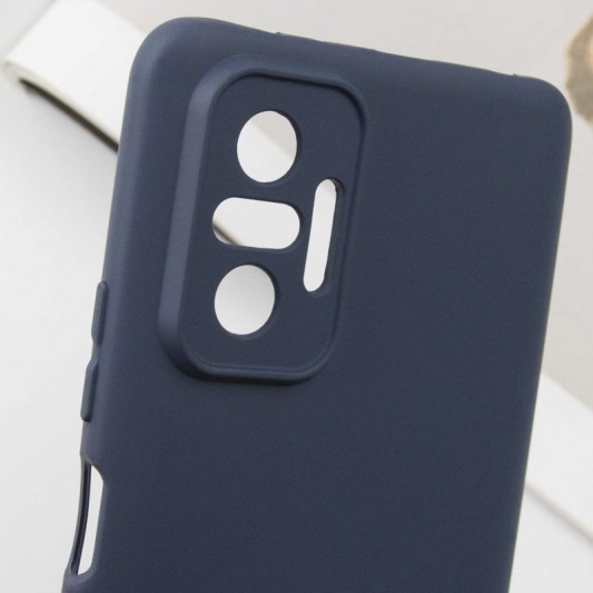 Чехол TPU GETMAN Liquid Silk Full Camera для Xiaomi Redmi Note 10 Pro / 10 Pro Max Синий / Midnight Blue - изображение 2