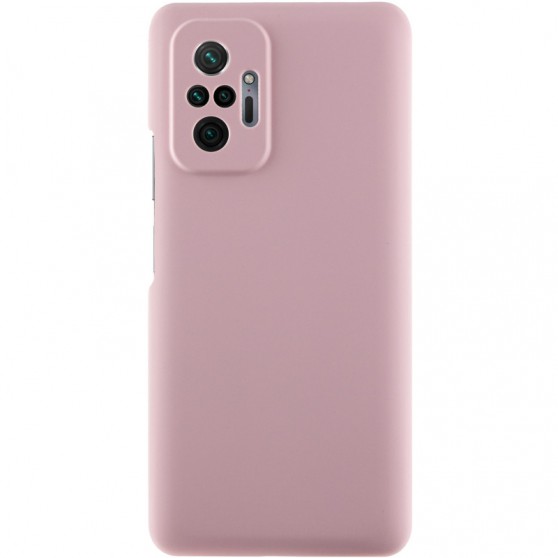 Чехол TPU GETMAN Liquid Silk Full Camera для Xiaomi Redmi Note 10 Pro / 10 Pro Max Розовый / Pink Sand
