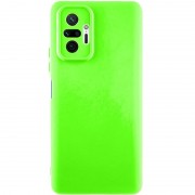Чехол TPU GETMAN Liquid Silk Full Camera для Xiaomi Redmi Note 10 Pro / 10 Pro Max Салатовый / Neon Green
