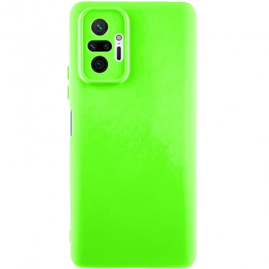 Чехол TPU GETMAN Liquid Silk Full Camera для Xiaomi Redmi Note 10 Pro / 10 Pro Max Салатовый / Neon Green