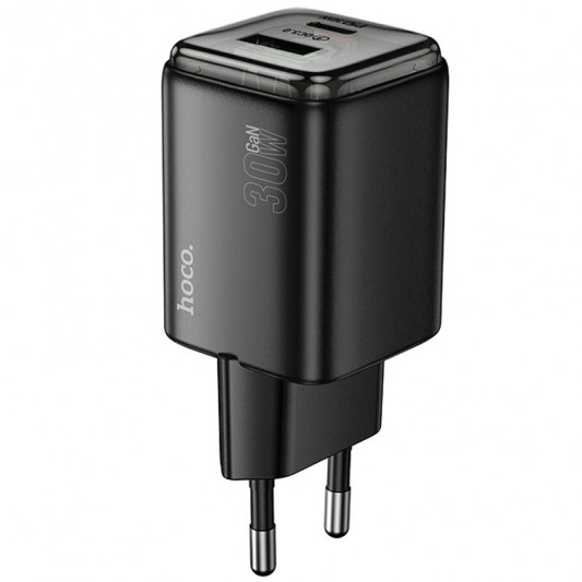 МЗП Hoco N53 Monsoon PD30W+QC3.0 (1USB-A/1C) Black - зображення 1 