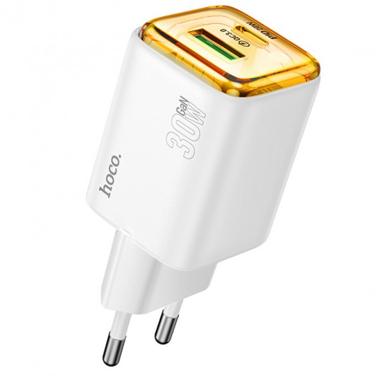 СЗУ Hoco N53 Monsoon PD30W+QC3.0 (1USB-A/1C) White - изображение 1