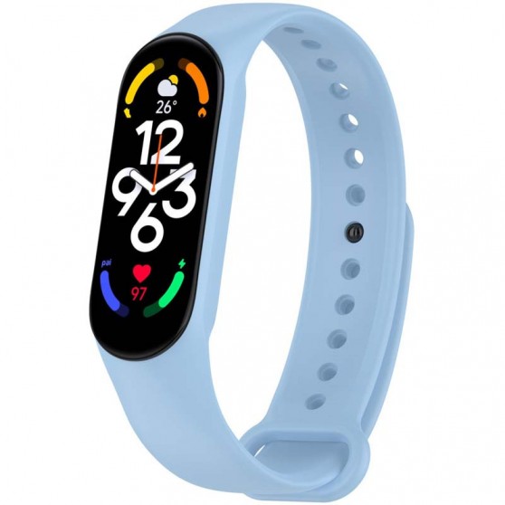 Силиконовый ремешок для Xiaomi Mi Band 7/6/5/4/3 Голубой / Light Blue