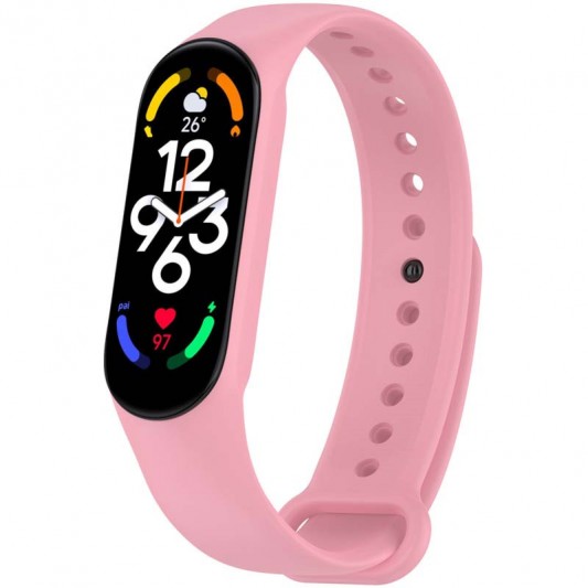 Силиконовый ремешок для Xiaomi Mi Band 7/6/5/4/3 Розовый / Pink