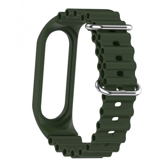 Ремешок Ocean Band для Xiaomi Mi Band 9/8 Зеленый / Dark Olive - изображение 3