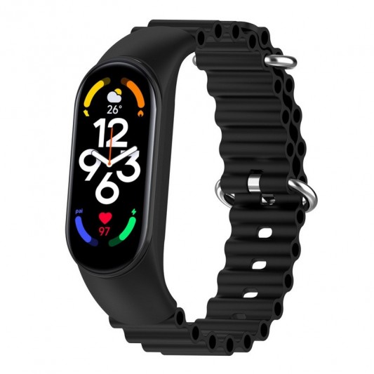 Ремінець Ocean Band для Xiaomi Mi Band 9/8 Чорний / Black