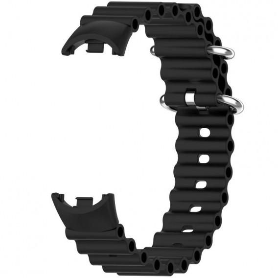 Силіконовий ремінець для Xiaomi Mi Band 8 / 9 / 10 Ocean Band (Чорний)