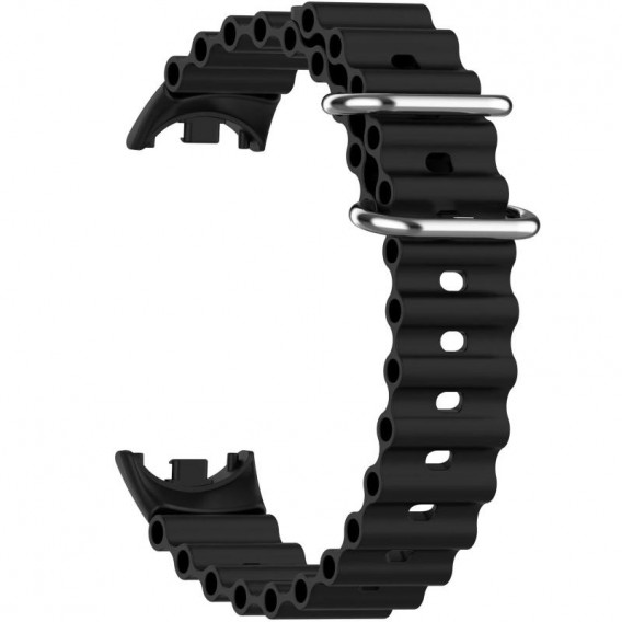 Силіконовий ремінець для Xiaomi Mi Band 8 / 9 / 10 Ocean Band (Чорний)