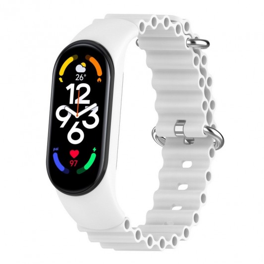 Ремінець Ocean Band для Xiaomi Mi Band 9/8 Білий / White