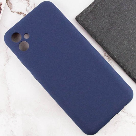 Чехол TPU GETMAN Liquid Silk Full Camera для Samsung Galaxy A04 Синий / Midnight Blue - изображение 3