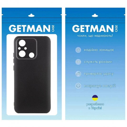 Чохол TPU GETMAN Liquid Silk Full Camera для Xiaomi Redmi 12C Чорний / Black - зображення 3 