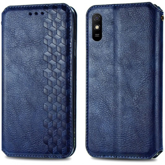Кожаный чехол-книжка GETMAN Cubic (PU) для Xiaomi Redmi 9A Синий - изображение 1
