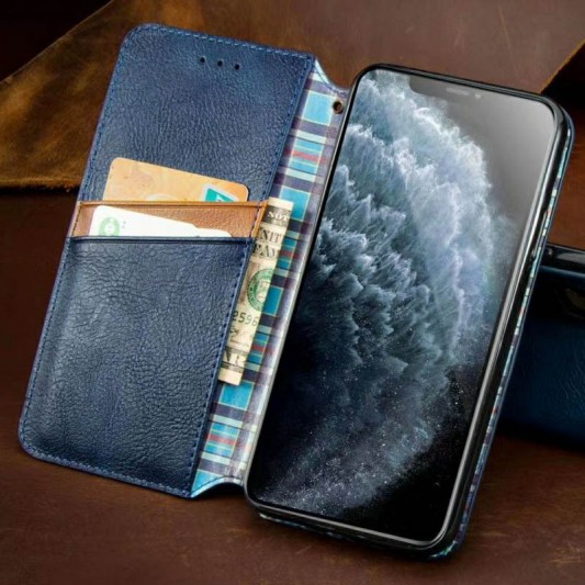 Кожаный чехол-книжка GETMAN Cubic (PU) для Xiaomi Redmi 9A Синий - изображение 2