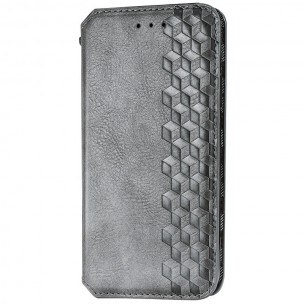 Кожаный чехол-книжка GETMAN Cubic (PU) для Xiaomi Redmi 9A Серый