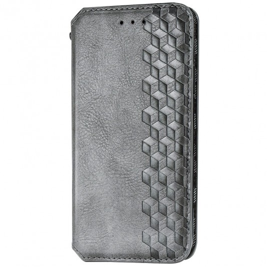 Кожаный чехол-книжка GETMAN Cubic (PU) для Xiaomi Redmi 9A Серый