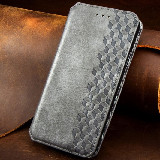 Кожаный чехол-книжка GETMAN Cubic (PU) для Xiaomi Redmi 9A Серый - изображение 2