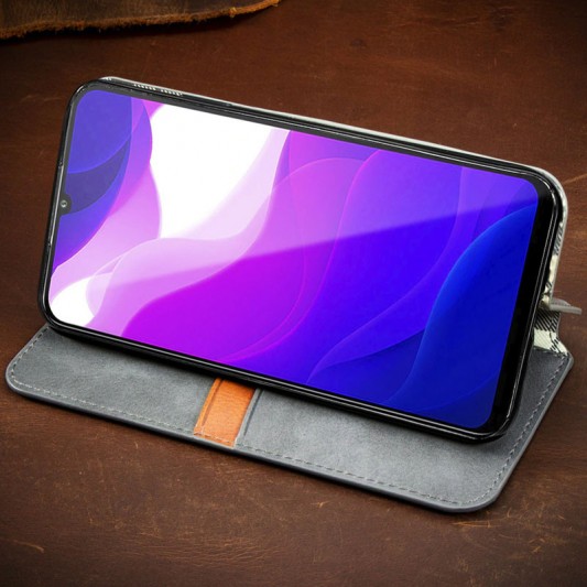 Кожаный чехол-книжка GETMAN Cubic (PU) для Xiaomi Redmi 9A Серый - изображение 5