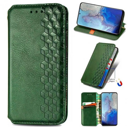 Кожаный чехол-книжка GETMAN Cubic (PU) для Xiaomi Redmi 9A Зеленый - изображение 1