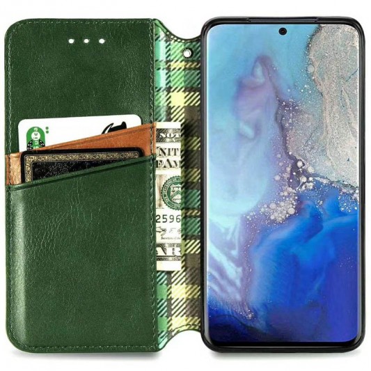 Кожаный чехол-книжка GETMAN Cubic (PU) для Xiaomi Redmi 9A Зеленый - изображение 2
