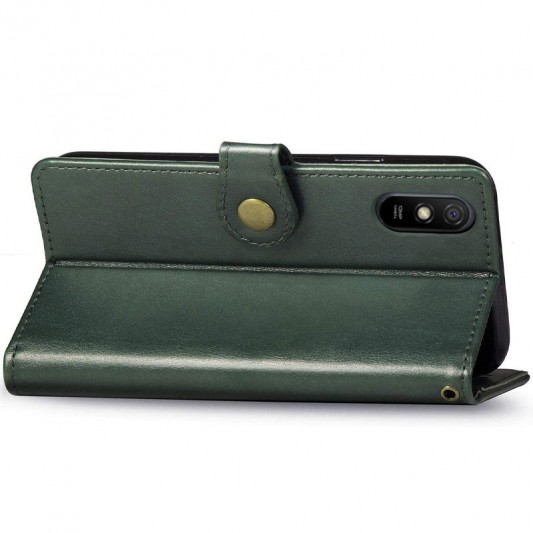 Кожаный чехол-книжка GETMAN Gallant (PU) для Xiaomi Redmi 9A Зеленый - изображение 3