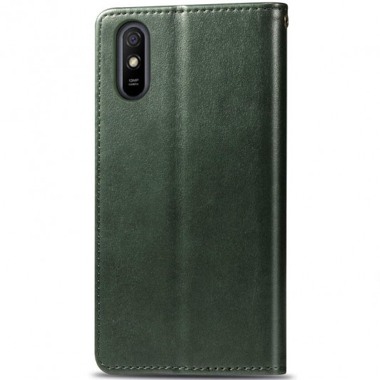 Кожаный чехол-книжка GETMAN Gallant (PU) для Xiaomi Redmi 9A Зеленый - изображение 4