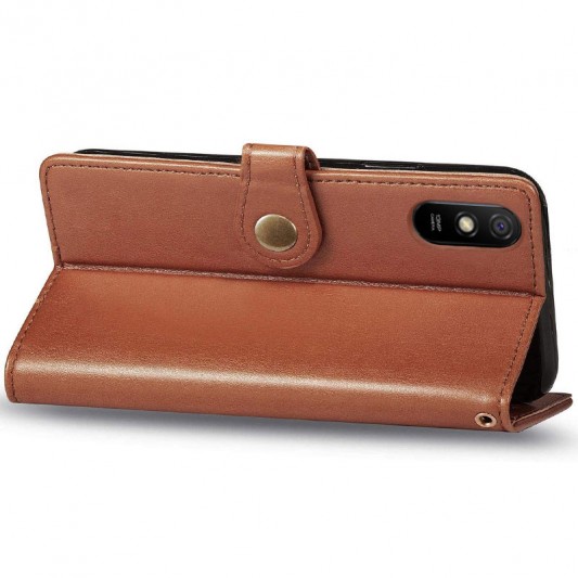 Кожаный чехол-книжка GETMAN Gallant (PU) для Xiaomi Redmi 9A Коричневый - изображение 4
