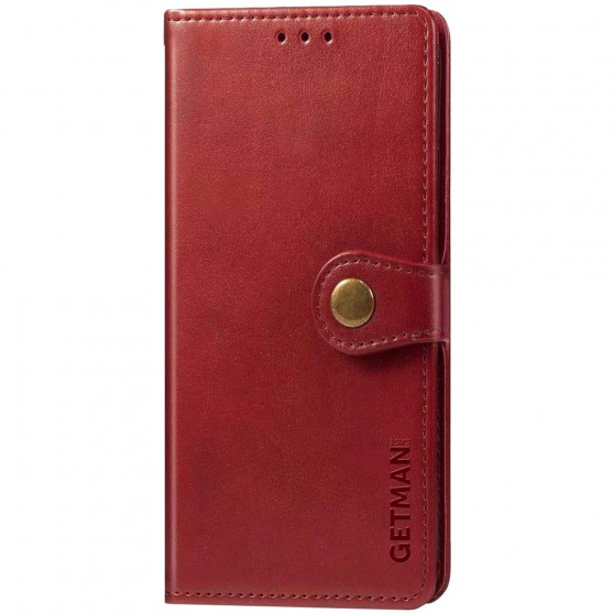 Кожаный чехол-книжка GETMAN Gallant (PU) для Xiaomi Redmi 9A Красный
